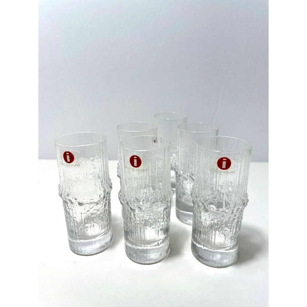 VTG Lot 6 LITTALA FINLAND NIVA TAPIO WIRKKALA Shot Glasses w Tags MCM Icebark